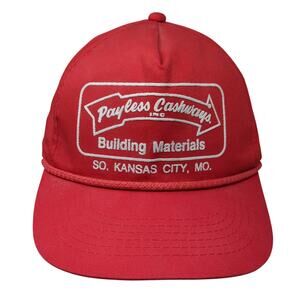 Payless Cashways Building Materials Snapback Cap Red One Size Adjustable PCT